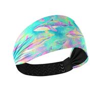 Balene colorate Shining no slip fascia sudore elastici per lavare il viso Palestra Calcio bandas para el cabello de mujer