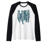 Balene Dormienti Oceano Modello Maori Mammiferi Marini Maglia con Maniche Raglan