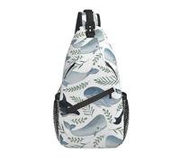 Balene e delfini Sling zaino petto borsa a tracolla casual Daypack per uomo donna