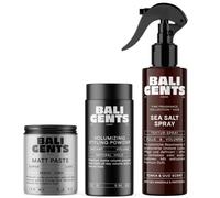 Bali Gents Styling Heroes Bundle - Set per lo styling dei capelli da uomo con pasta opaca, polvere per lo styling e spray di sale marino, tenuta, volume e consistenza, 100 ml + 10 g + 175 ml