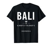 Bali Indonesia Coordinate Tropical Island Travel Design Maglietta