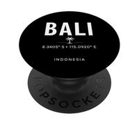 Bali Indonesia Coordinate Tropical Island Travel Design PopSockets PopGrip Adesivo
