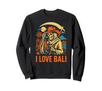 Bali Indonesia I Love Bali Vintage Womans Surf Up Felpa