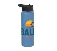 Bali Indonesia Retro Tramonto Vacanza Stainless Steel Insulated Water Bottle