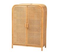 bali & pari Curacao - Armadietto portaoggetti in rattan naturale, 2 ante, colore: miele chiaro
