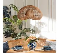 bali & pari Hansa - Paralume a sospensione in rattan naturale, realizzato a mano, a forma di cupola, decorazione bohémien