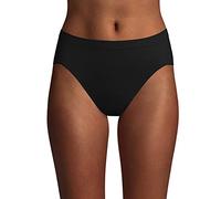 Bali Women's 3 Pack Comfort Revolution Hi-Cut Panty, Black, 6/7