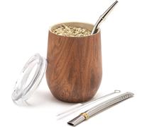 BALIBETOV 5 pezzi Kit grande per Yerba Mate e Bombilla Include una zucca per Yerba Mate da 8 once con coperchio, due Bombilla, cannuccia per Mate