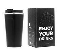 BALIBETOV 510ml Tazza Termica, Tazza da Viaggio per Caffe, Beuta da Vuoto in Acciaio Inossidabile, Tazza Termica da Viaggio con Coperchio a Prova di Perdite, Adatta a Caffe e Altre Bevande (Nero)