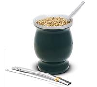 balibetov Mate Argentino - Set di bicchieri per opaco/doppia parete, in acciaio inox, include due lampadine e spazzola per pulire la lampadina, resistente ed elegante (verde)