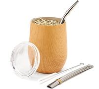 BALIBETOV Mate Argentino - Set Yerba Mate (Tazza Mate) - Acciaio Inossidabile 18/8 a Doppia Parete - Include Due Bombilla Mate e Una Spazzola per la Pulizia - Set Mate Argentino Autentico