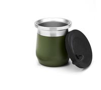 BALIBETOV Yerba Mate Zucca - Tazza Yerba Mate in acciaio inox con isolamento a doppia parete, base antiscivolo, coperchio in silicone a prova di fuoriuscite - Mate Argentino - Mate Tazze (Verde)