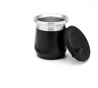BALIBETOV Yerba Mate Zucca - Tazza Yerba Mate in acciaio inox con isolamento a doppia parete, base antiscivolo, coperchio in silicone a prova di fuoriuscite - Mate Argentino - Mate Tazze (Negro)