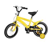 Balider Bicicletta per bambini 14 pollici, bicicletta dai 3 ai 6 anni in su, per ragazze e ragazzi, gialla con parafango e freno anteriore e posteriore combinato, in acciaio al carbonio di alta