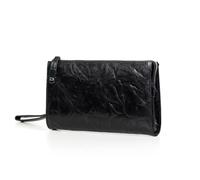 Balidiya Pochette in pelle da uomo, borsa da polso da lavoro, grande portafoglio, borsa a busta.., nero, Large
