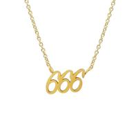Balilou Collana con numeri d'angelo, con numero di angeli, ciondolo spirituale, simbolo Cosmic Numbers 666, 666, Acciaio inossidabile