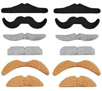 BALINCO 12 pezzi di barbe adesive baffi autoadesivi come accessorio perfetto per i costumi da donna e da uomo per carnevale/festa in maschera