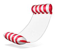 Balinco - Amaca galleggiante con rete, gonfiabile, con braccioli, utilizzabile come materassino e lettino relax galleggiante, giocattolo acquatico per bambini e adulti, colore: rosso e bianco