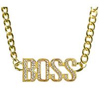 BALINCO Catena d'oro BOSS | Rapper | Oro | Catena da gangster - look ricco d'oro - perfetta da sfoggiare a carnevale e in occasione di feste in maschera
