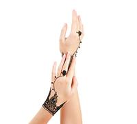 BALINCO GOTHIC CHARLESTON ARMBAND 2 SET, Nero, Manette, Guanti senza dita da donna, Accessori Carnevale, Carnevale, Halloween, Mottoparty