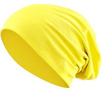 BALINCO Jersey Cotone Elastico Lungo Slouch Beanie Unisex Cappello Heather in 35 Colori Assortiti (3) (Giallo Chiaro)