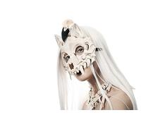 Balinco Maschera scheletrica per Halloween, maschera viso lupo, maschera per occhi di lupo mannaro, mezza maschera ossea, teschio animale, scheletro per il viso, carnevale