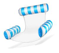 Balinco - Materasso ad aria per piscina, sedia gonfiabile, sedia da piscina con schienale e braccioli, sedia per prendere il sole, sedia relax (azzurro/bianco)