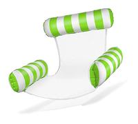 Balinco - Materasso ad aria per piscina, sedia gonfiabile, sedia da piscina con schienale e braccioli, sedia per prendere il sole, sedia relax (verde/bianco)