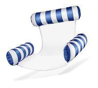 Balinco - Materasso ad aria per piscina, sedia gonfiabile, sedia da piscina con schienale e braccioli, sedia per prendere il sole, sedia relax (blu/bianco)