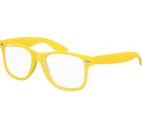 BALINCO Nerd Occhiali da sole con lenti trasparenti in gomma opaca Retro Vintage Unisex Occhiali con cerniera a molla (giallo)