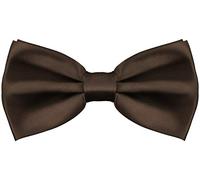 BALINCO Noble Silky Bow Tie con gancio - già legato e regolabile in lunghezza - oltre 25 colori tra cui scegliere (marrone)