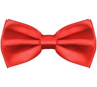 BALINCO Noble Silky Bow Tie con gancio - già legato e regolabile in lunghezza - oltre 25 colori tra cui scegliere (rosso)