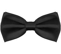 BALINCO Noble Silky Bow Tie con gancio - già legato e regolabile in lunghezza - oltre 25 colori tra cui scegliere (nero)