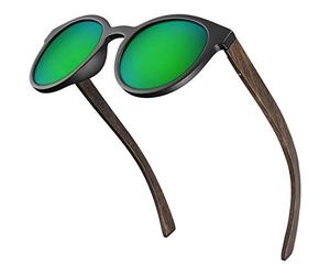 BALINCO Occhiali da sole Bamboo con lenti polarizzate rotonde - in un pratico set di accessori con confezione regalo - con protezione UV400 e lenti TAC - adatti a uomini e donne