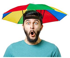 BALINCO Ombrello pieghevole | Cappello parasole | Parasole - Copricapo per adulti e bambini - Perfetto per Carnevale | Festival | Spiaggia e attività all'aria aperta - Taglia unica