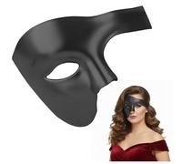 Balinco Opera - Maschera da uomo, maschera per carnevale veneziana, mezza maschera per Halloween, maschera per carnevale (nero)