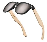 BALINCO Set di occhiali da sole in bambù donna e uomo - con lenti polarizzate in TAC per una visione intensa - sostenibili e resistenti - inclusa una pratica confezione regalo.