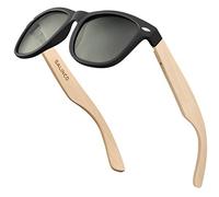 BALINCO Set di occhiali da sole in bambù donna e uomo - con lenti polarizzate in TAC per una visione intensa - sostenibili e resistenti - inclusa una pratica confezione regalo.
