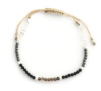 BALIPURA 2MM PICCOLE PERLINE Bracciale Aura - ''Grounding” Pietre Naturali di Cristalli Curativi - Tormalina Nera, Quarzo Fumè, Quarzo Ialino - perline d’argento - Fatto a Mano a Bali