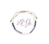 BALIPURA 2MM PICCOLE PERLINE Bracciale Aura Let Go of Fear” Pietre Naturali e Cristalli Curativi - Ametista, Sodalite e Quarzo Ialino - perline d’argento 925 - Fatto a Mano a Bali