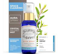 BALIPURA Spray purificatore d’Aria ‘’Space Clearing‘’ - con Cristalli di tormalina Nera e Selenite - Oli Essenziali Albero del tè, Lavanda e Salvia sclarea - Fatto a Mano a Bali - 100 ml