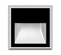Balizas LECU/A CC (NT,RAL9006) - Tensión alimentación: 220-230V 50/60Hz - Color difusión: Negro - Color embellecedor: Gris plata - Caja de empotrar: Blanco frío - Color LEDs: Inexistente