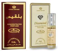 Balkis & Diamond - Olio profumato concentrato, confezione da 2, lunga durata, senza alcol, per uomini e donne, 6 ml per roll-on