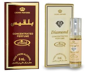Balkis & Diamond - Olio profumato concentrato, confezione da 2, lunga durata, senza alcol, per uomini e donne, 6 ml per roll-on