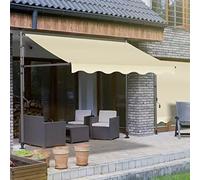 Balkon Markise ohne Bohren - Höhenverstellbare mit Handkurbel, UV-beständig & wasserdicht, 350cm Breite, idealer Sonnenschutz für Terrasse & Balkon