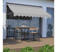 Balkon Markise ohne Bohren - mit Handkurbel, UV-beständig, Höhenverstellbar, 250cm Breit, Wasserdicht Sonnenschutz für Balkon, Grau
