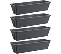 Balkonkasten Blumenkasten Anthrazit 80x24x17 cm con Serbatoio d’Acqua