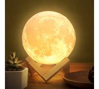 Balkwan Lampada Luna, 3D Stampa LED Luna Lampada Toccare Controllo con Interfaccia di Ricarica USB per Stanza Letto Decoro Bambini Regalo (4.7inch)