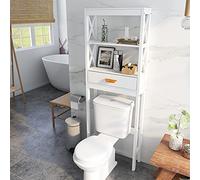 Ball & Cast Cabina portaoggetti da 165 cm con cassetto con maniglia, 2 ripiani, salvaspazio, con accessori anti-ribaltamento, organizer per la casa per asciugamani, articoli da toeletta, sedile WC