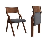 Ball & Cast Set di 2 sedie pieghevoli da cucina portatili con cuscini imbottiti, design ergonomico, sedie pieghevoli in legno per sala da pranzo, ristorante, cucina, ufficio, interni, grigio dary +